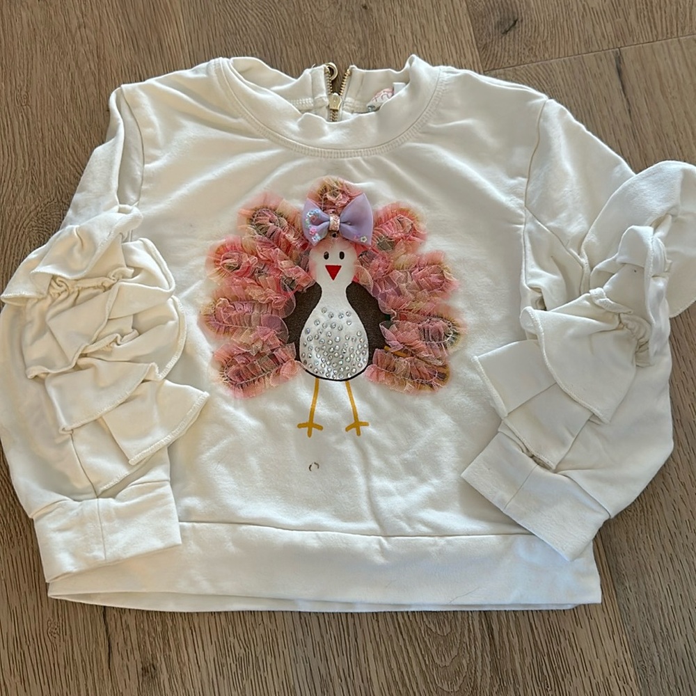 Girls 3T Thanksgiving turkey long sleeve shirt